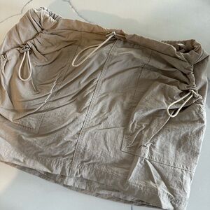 Beige Drawstring Skirt